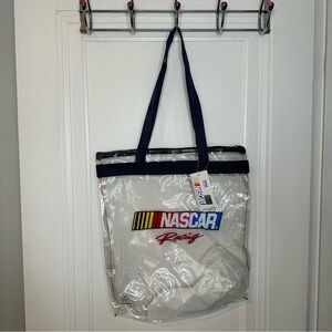 NASCAR Racing Transparent Tote with Blue Straps Stadium Approved